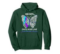 Papillon, Foi, Espoir, Amour, prévention du Suicide, Cadeaux de Sensibilisation Sweat à Capuche, Unisexe pour Adultes, Vert Forêt, XXL
