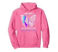 Papillon, Foi, Espoir, Amour, prévention du Suicide, Cadeaux de Sensibilisation Sweat à Capuche, Unisexe pour Adultes, Rose Vif, S