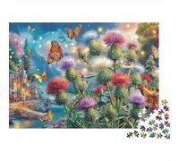 Papillon Garden 1000pcs Thick Cardboard Couple Art de Fantaisie de Fleurs Puzzle Mind Relaxation Educational Game Gift Ultra Difficult Challenge for Adult Partners 70x50cm/1000pcs