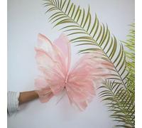 Papillon imitation soie pour décoration de mariage Rose 50 cm | Pour un effet visuel, pour un design fantaisiste, une décoration d'allée de mariage, un festival, des couleurs vives