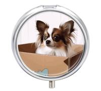 Papillon in The Box Pilulier à 3 compartiments étanche pour poche ou sac à main, mini pilulier portable pour médicaments et vitamines