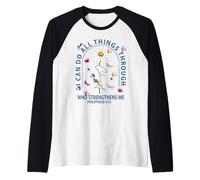 Papillon Jésus Croix Dieu I Can Do All Thing Through Christ Manche Raglan
