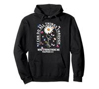 Papillon Jésus Croix Dieu I Can Do All Thing Through Christ Sweat à Capuche