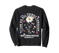 Papillon Jésus Croix Dieu I Can Do All Thing Through Christ Sweatshirt
