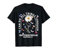 Papillon Jésus Croix Dieu I Can Do All Thing Through Christ T-Shirt