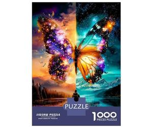 Papillon Jour Nuit 1000 Pièces Puzzle Classique Fantaisie à Deux Mondes Coffret Puzzle Carton Épais - Ultra Dur, Détente Et Créativité, Idéal pour Loisirs Indoor Et Petits Cadeaux 52x38cm/1000pcs