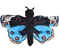 papillon Junonia Junior 20 cm en peluche, tout doux, noir