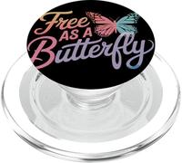 Papillon Libre comme Un Papillon PopSockets PopGrip pour MagSafe