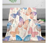 Papillon Literie Impression 3D Couverture Super Douce Et Douillette Cadeau De Noël en Microfibre Peluche Lit pour Garçons Et Filles pour Enfant Voyage 80x90inch(200x230cm)