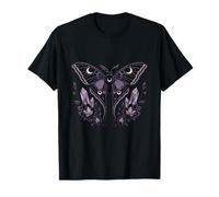 Papillon Lunaire Occulte avec Cristaux d'améthyste Floral T-Shirt