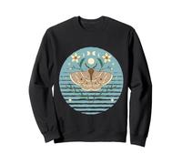 Papillon Lune Fleurs Papillon Mystique Nature Art Phases Sweatshirt