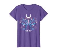 Papillon Magique avec Fleurs en Couleurs du Drapeau Trans T-Shirt, Femme, Violet Chiné, XL