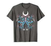 Papillon Magique avec Fleurs en Couleurs du Drapeau Trans T-Shirt, Homme, Asphalte, 3XL