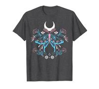 Papillon Magique avec Fleurs en Couleurs du Drapeau Trans T-Shirt, Homme, Chiné Foncé, M