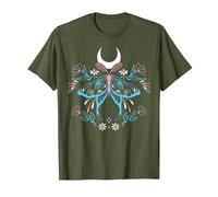 Papillon Magique avec Fleurs en Couleurs du Drapeau Trans T-Shirt, Homme, Olive, S