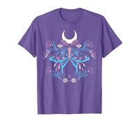 Papillon Magique avec Fleurs en Couleurs du Drapeau Trans T-Shirt, Homme, Violet Chiné, 3XL