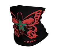 Papillon Marocain Drapeau du Maroc Homme Femme Protection du Visage Élastique Bandeau Magique Microfibre Balaclava pour Course À Pied Yoga Escalade