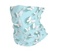Papillon Mignon Blanc Vert Femme Homme Snood Multifonctionnel Foulard Léger Cache Cou pour Sport Vélo Course À Pied Marche