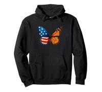 Papillon monarque 4 juillet Jour de l'indépendance patriotique des États-Unis Sweat à Capuche