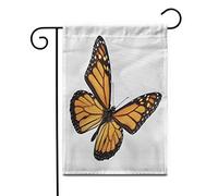 Papillon Monarque Blanc Sans Ombre Pour Une Utilisation Facile Bannière Décoratif Drapeaux Résistant Aux Intempéries Garden Flag Pour Porche Extérieur Intérieur 30X45Cm