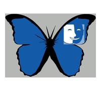 Papillon Muet & Muette - 15x10,5cm - Sticker/Autocollant