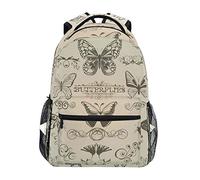 Papillon Note Ancienne Cartable Sac à Dos Ecole étudiant Scolaire d'ordinateur pour Voyage Ados Filles Garçons Enfant