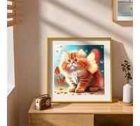 Papillon Orange Chat Puzzle 120 Pièces pour Adultes, 45x45cm Puzzles Classiques 120 pièces, DIY Activité Familiale Jigsaw Puzzle Jeux, Unique Décoration Murale de la Maison Cadeau