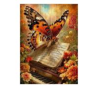 Papillon Piano Fleurs 1000 Pièces Mini Puzzle pour Adultes