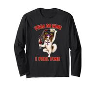 Papillon pour Chien Yoga ou Wine I Feel Fine - DIGOR Funny Manche Longue