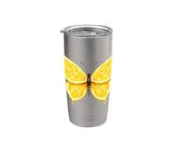 Papillon pour citron - motif citron amusant Gobelet isotherme en acier inoxydable double paroi