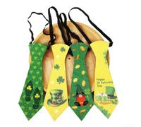 Papillon pour saint Patrick Trèfle Jaune Or Papillon pour saint(D) | Bande élastique réglable, convient tous tours de pour cou, unisexe homme pour femme, ajustement sécurisé