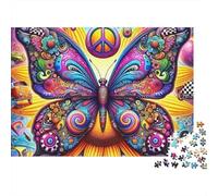 Papillon psychédélique 1000 Pièces Puzzle pour Adultes Qualité Premium Anti-Stress Difficile pour Experts Livraison Rapide sans Défaut 70x50cm/1000pcs