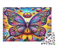 Papillon psychédélique Puzzle 1000 Pièces Papier recyclé pour Adultes Puzzle pour Adultes Impossible Difficile Stimulant Excellente idée Cadeau pour Enfants à partir de 12 Ans 70x50cm/1000pcs
