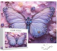 Papillon Puzzle 1314 Pièces Adultes, 5D Puzzle Fleurs Couleur Puzzles, Jigsaw Jeu éducatif effrayant, Ddifficile pour Adultes avec Emballage Cadeau for Decoration Chambre Murale, Cadeau Homme,Model264