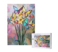 Papillon Puzzle Fleur 120 Pièces Adultes, DIY Puzzles Classiques Art avec Boîte d'emballage et Photos de Référence, Relaxation/Soulagement du Stress/Jeux Amusants, Creatif Cadeau pour Femme M-1438