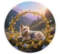 Papillon, Puzzle Rond 1000 Pièces Agrémenté Dechien de Compagnie, Parfait pour Un Dimanche Pluvieux À La Maison 1000pcs (67.5x67.5cm)