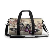 Papillon Rétro Sac De Sport Gym Sac De Voyage Sac Week-End Duffel Bag pour Camping Randonnée Voyage 45x23x23cm