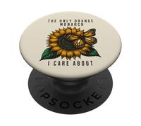 Papillon rétro The Only Orange Monarch I Care About PopSockets PopGrip Adhésif