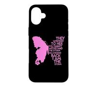 Papillon Rose « They Whispered to Her You Cant Withstand » Coque pour iPhone 16 Plus