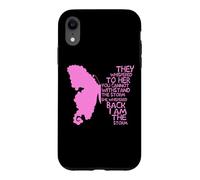 Papillon Rose « They Whispered to Her You Cant Withstand » Coque pour iPhone XR