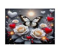 Papillon Roses Cœurs 1000 Pièces Mini Puzzle pour Adultes