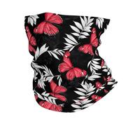 Papillon Rouge Noir Mignon Unisexe Cache Cou Coupe-Vent Écharpe Tube Multifonctionnel Snood pour Moto Voyage Vélo Pêche