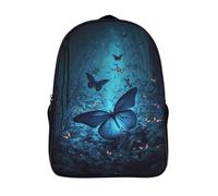 papillon sac à dos 2 compartiment grande capacité étudiant cartable forêt de minuit imprimé 3d sac à dos-16,12 ans et plus fille garçons pour les voyages les affaires