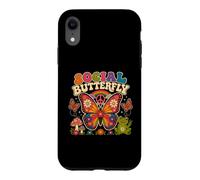 Papillon Social Hippie Flower Power Peace Vibes Girls Happy Coque pour iPhone XR