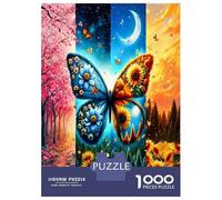 Papillon, Soleil et Lune 1000 Pièces Puzzle Premium Harmonie des Deux Saisons Puzzle Adultes Carton Recyclé - Hit Familles, Entraînement Cérébral, Cadeau Anniversaire, Pause Bureau 38x26cm/pcs