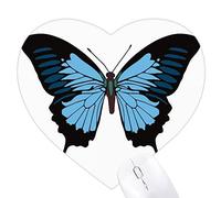 papillon spécimen en bleu foncé Jeux de tapis de souris en forme de coeur