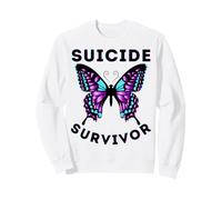 Papillon Survivor Survivor Sensibilisation Prévention Enfant Garçon Fille Sweatshirt