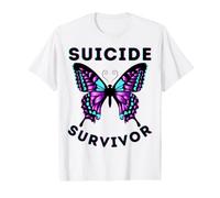 Papillon Survivor Survivor Sensibilisation Prévention Enfant Garçon Fille T-Shirt Graphique avec Valeur