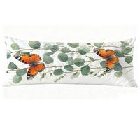 Papillon Taie Oreiller 40x120 cm Feuilles Housse Traversin 120 x 40 cm Set de 1 Coussin Grossesse, Douce et Confortable avec Fermeture éclair Oreiller de Corps pour Canapé Lit Coussin Long J0-518