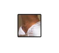 Papillon taille chaîne perle ceinture pendentif taille chaîne lettre ventre corps chaîne accessoires corps Summer Beach Night Club Party (Or C)